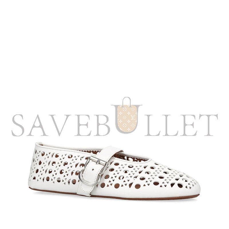 ALAÏA LEATHER VIENNE BALLET FLATS AA3A029CK216LE
